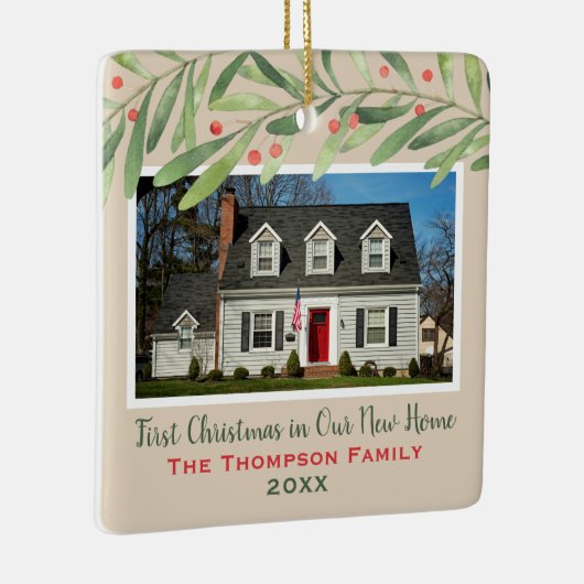 Erste Weihnachten in unserem neuen Zuhause Greener Keramikornament (Rechts)
