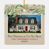 Erste Weihnachten in unserem neuen Zuhause Greener Keramikornament (Rückseite)