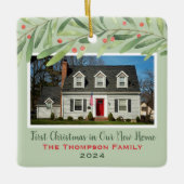 Erste Weihnachten in unserem neuen Zuhause Greener Keramikornament (Vorderseite)