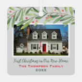 Erste Weihnachten in unserem neuen Zuhause Greener Ornament Aus Metall (Rückseite)