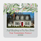 Erste Weihnachten in unserem neuen Zuhause Greener Ornament Aus Metall (Vorderseite)