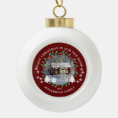 Erste Weihnachten in unserem neuen Zuhause House-F Keramik Kugel-Ornament (Vorderseite)