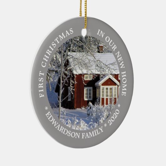 Erste Weihnachten in unserem neuen Zuhause House-F Keramik Ornament (Rechts)