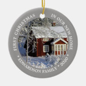 Erste Weihnachten in unserem neuen Zuhause House-F Keramik Ornament (Vorne)