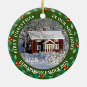 Erste Weihnachten in unserem neuen Zuhause House-F Keramik Ornament (Hinten)