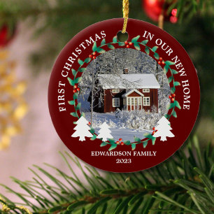 Erste Weihnachten in unserem neuen Zuhause House-F Keramik Ornament