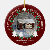 Erste Weihnachten in unserem neuen Zuhause House-F Keramik Ornament (Hinten)