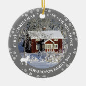 Erste Weihnachten in unserem neuen Zuhause House-F Keramik Ornament (Vorne)