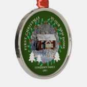 Erste Weihnachten in unserem neuen Zuhause House-F Ornament Aus Metall (Rechts)
