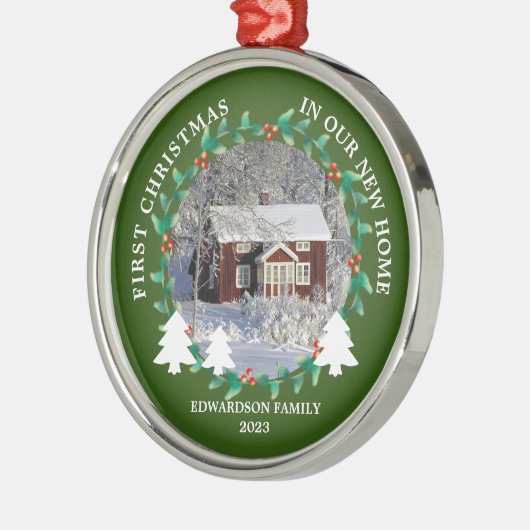 Erste Weihnachten in unserem neuen Zuhause House-F Ornament Aus Metall (Links)