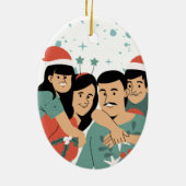 Erste Weihnachten in unserem neuen Zuhause Keepake Keramik Ornament (Hinten)