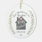 Erste Weihnachten in unserem neuen Zuhause Keramik Ornament (Links)