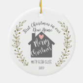 Erste Weihnachten in unserem neuen Zuhause Keramik Ornament (Hinten)