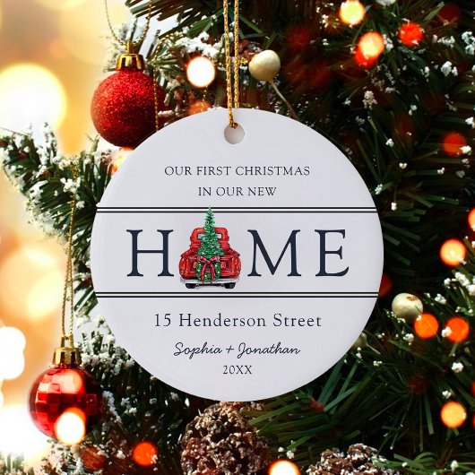 Erste Weihnachten in unserem neuen Zuhause Modern  Keramik Ornament