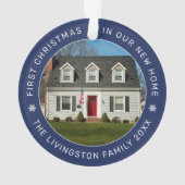 Erste Weihnachten in unserem neuen Zuhause Navy Cu Ornament (Rückseite)