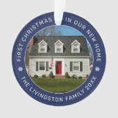 Erste Weihnachten in unserem neuen Zuhause Navy Cu Ornament (Vorderseite)