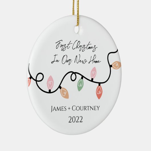 Erste Weihnachten in unserem neuen Zuhause-Ornamen Keramik Ornament (Rechts)