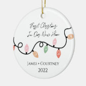 Erste Weihnachten in unserem neuen Zuhause-Ornamen Keramik Ornament (Links)