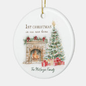 Erste Weihnachten in unserem neuen Zuhause-Ornamen Keramik Ornament (Links)