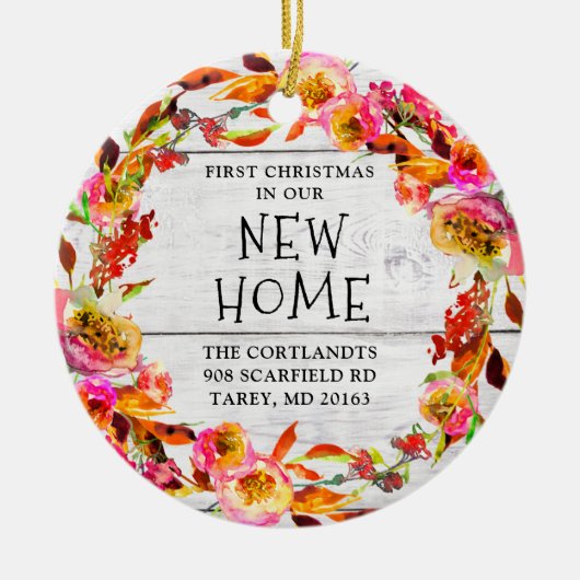 Erste Weihnachten in unserem neuen Zuhause Persona Keramik Ornament (Vorne)