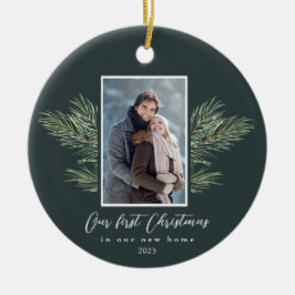 Erste Weihnachten in unserem neuen Zuhause Pine Br Keramik Ornament