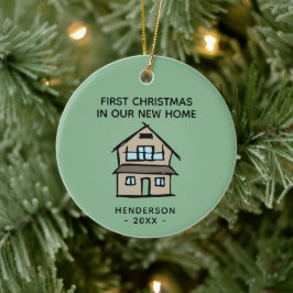 Erste Weihnachten in unserem neuen Zuhause Real An Keramik Ornament