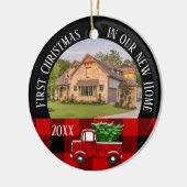 Erste Weihnachten in unserem neuen Zuhause Red Tru Keramik Ornament (Links)