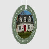 Erste Weihnachten in unserem neuen Zuhause Sage Cu Ornament (Vorderseite)