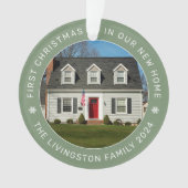 Erste Weihnachten in unserem neuen Zuhause Sage Cu Ornament (Vorderseite)