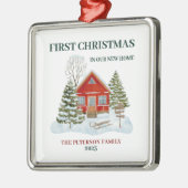 Erste Weihnachten in unserem neuen Zuhause Snowy B Ornament Aus Metall (Links)