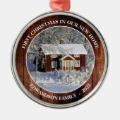 Erste Weihnachten in unserem neuen Zuhause-Stallho Ornament Aus Metall (Vorne)