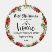 Erste Weihnachten in unserem neuen Zuhause-Wasserf Keramik Ornament (Vorne)