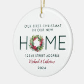 Erste Weihnachten in unserem neuen Zuhause Waterco Keramik Ornament (Links)