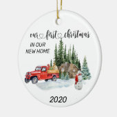 Erste Weihnachten in unserem neuen Zuhause Waterco Keramik Ornament (Links)