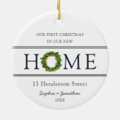 Erste Weihnachten in unserem neuen Zuhause Weihnac Keramik Ornament (Hinten)