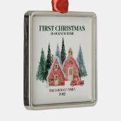 Erste Weihnachten in unserem neuen Zuhause Winter Ornament Aus Metall (Rechts)