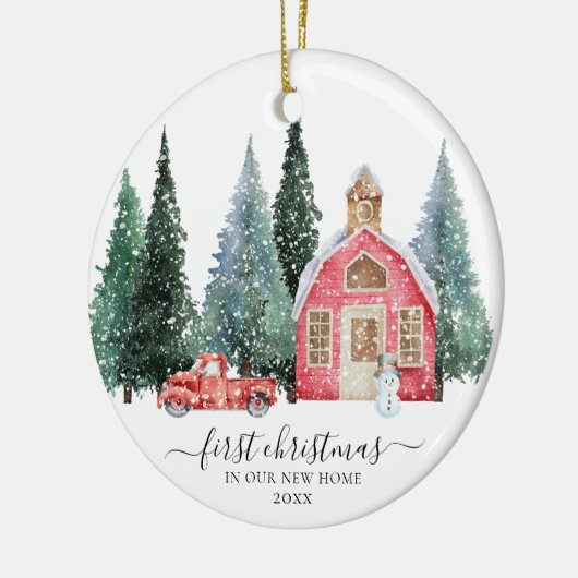 Erste Weihnachten in unserem New Zuhause Ornament (Links)