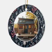 Erste Weihnachten in unserem Tiny Zuhause Foto Keramik Ornament (Links)
