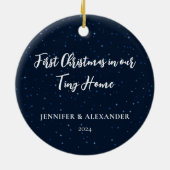 Erste Weihnachten in unserem Tiny Zuhause Foto Keramik Ornament (Hinten)