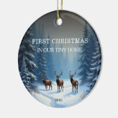 Erste Weihnachten in unserem Tiny Zuhause Foto Keramik Ornament (Links)