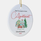 Erste Weihnachten in unserer neuen Wohnung Minze a Keramik Ornament (Rechts)