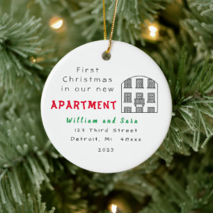 "Erste Weihnachten in unserer neuen Wohnung" Ornam Keramik Ornament