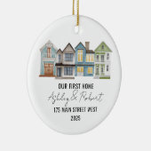 Erste Weihnachten in unserer neuen Zuhause 2025 Keramik Ornament (Rechts)