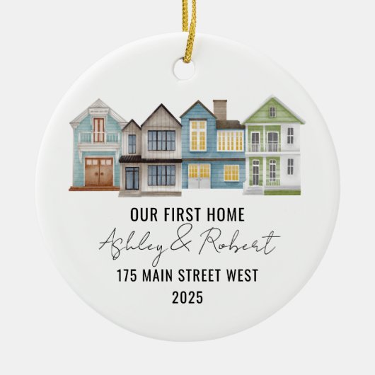 Erste Weihnachten in unserer neuen Zuhause 2025 Keramik Ornament (Vorne)