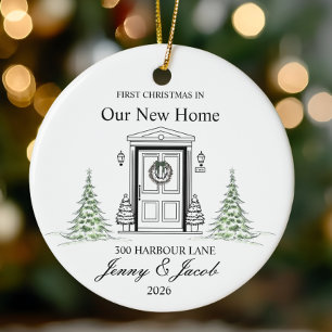 Erste Weihnachten in unserer neuen Zuhause 2026 Pe Keramik Ornament