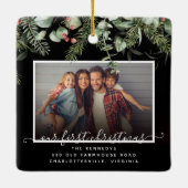 Erste Weihnachten in unserer neuen Zuhause 2 Foto- Keramikornament (Rückseite)