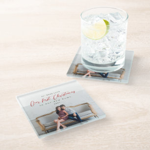 Erste Weihnachten in unserer neuen Zuhause-Adresse Glasuntersetzer