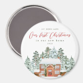 Erste Weihnachten in unserer neuen Zuhause-Adresse Magnet (Vorderseite/Rückseite)