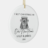 Erste Weihnachten in unserer neuen Zuhause-Eigner Keramik Ornament (Rechts)
