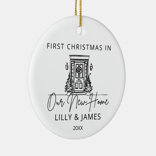 Erste Weihnachten in unserer neuen Zuhause-Eigner Keramik Ornament (Rechts)